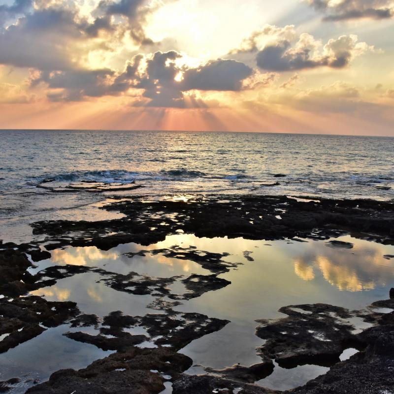 שקיעה בשמורת ים אכזיב