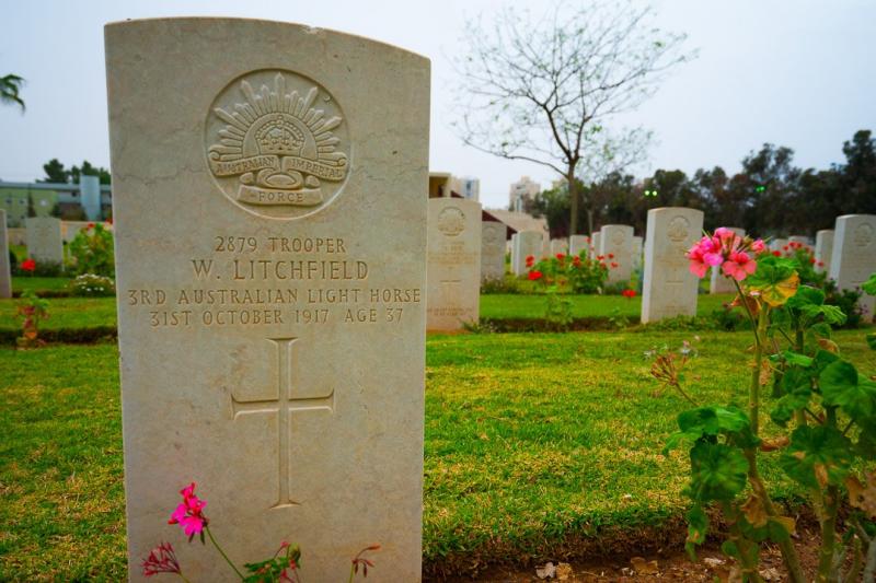 קבר של חייל אוסטראלי שנלחם על שחרור באר שבע